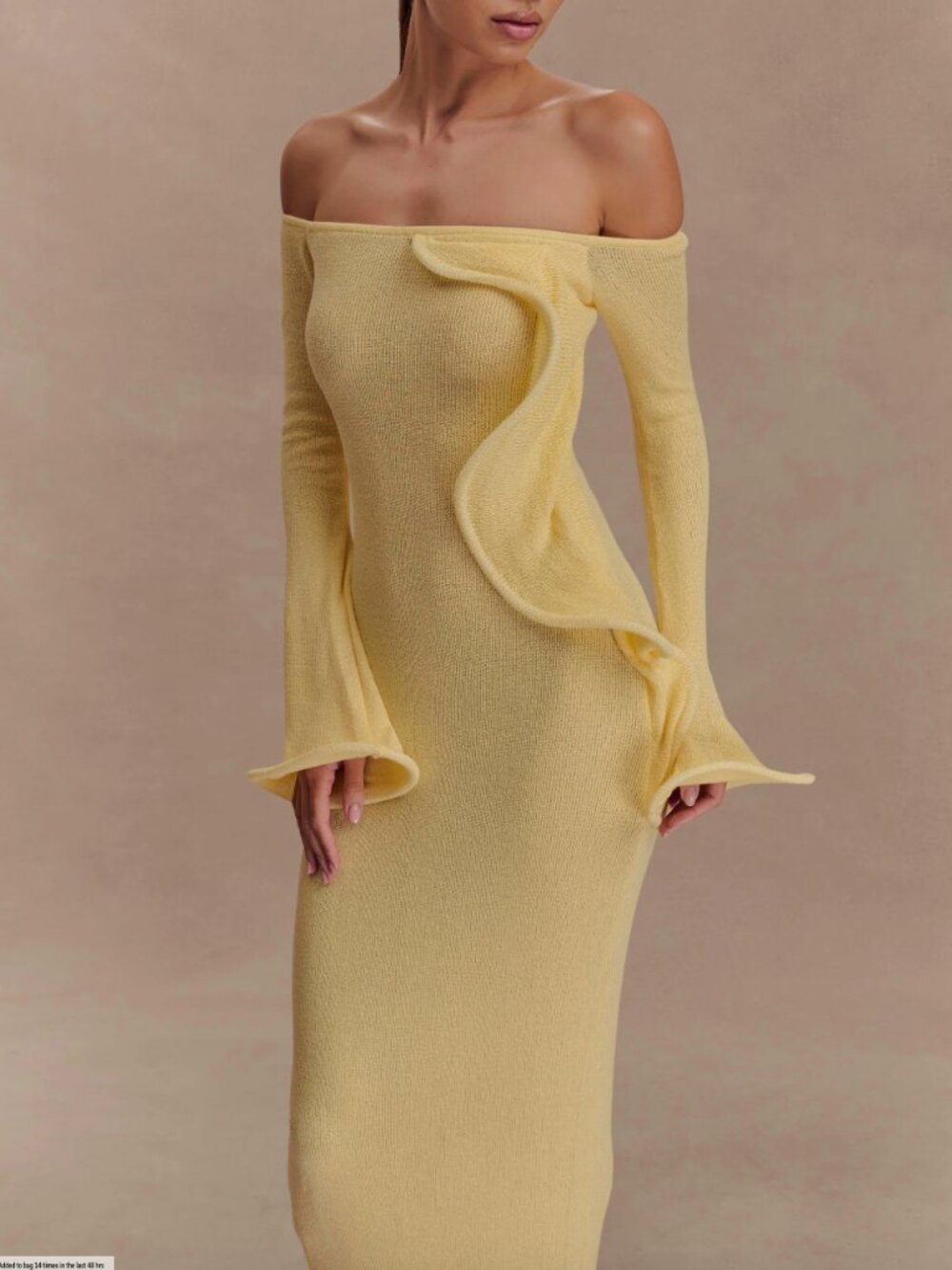 Off the Shoulder Knit Maxi Dress - Lemon (Meshki)